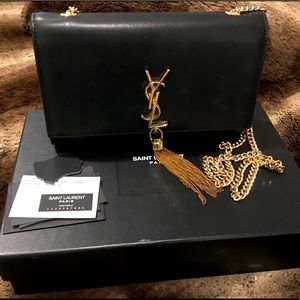 YSL Kate Medium Smooth Calfskin Clutch Bag Tassel